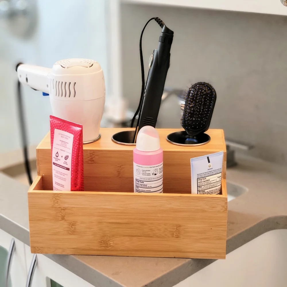 Brand new Bamboo Hair accessory Organizer for countertop or wall mounted